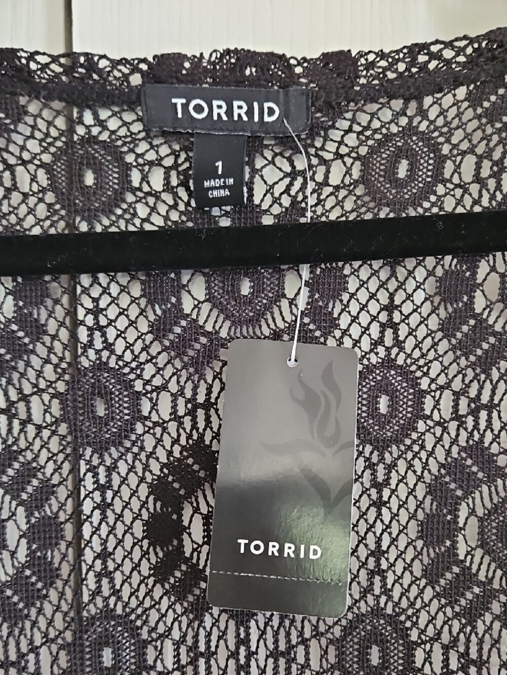 SALE! Torrid Black Sheer Lace Duster Vest - Picture 2 of 4